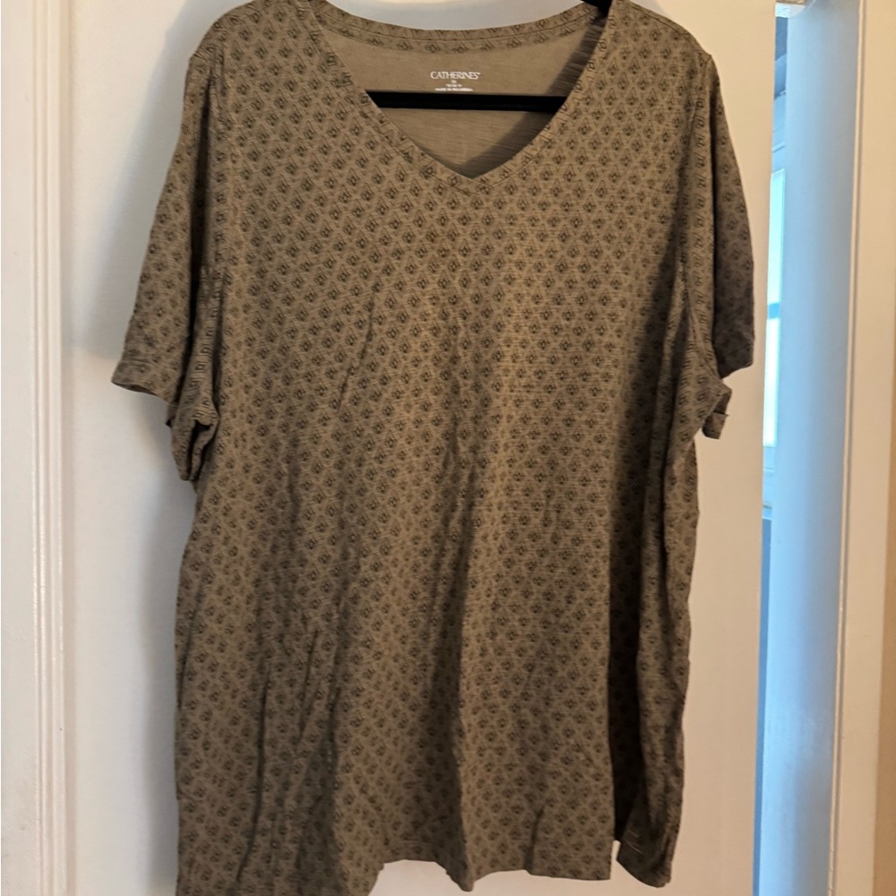 Catherines Olive Patterned Men's Short Sleeve Tee